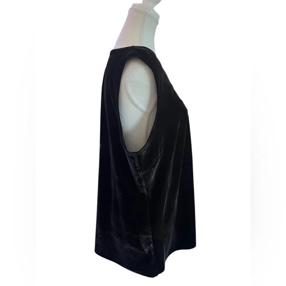 2000s Y2K Witchy Blouse Black Velvet Fairy Grunge Slinky 1X Whimsigoth Victorian - Picture 8 of 11